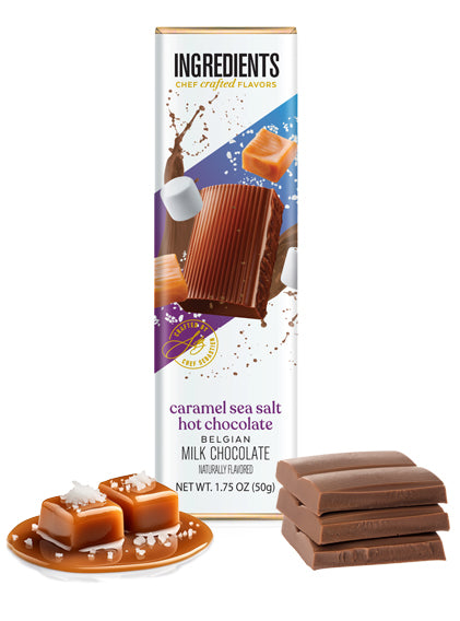 Ingredients - Caramel Sea Salt Milk Hot Chocolate 1.75oz Bar