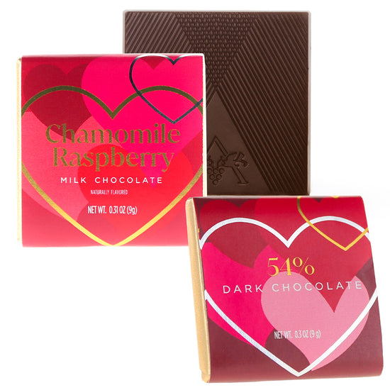 1.75" Deluxe Chamomile Raspberry Milk & 54% Dark Chocolate Thins