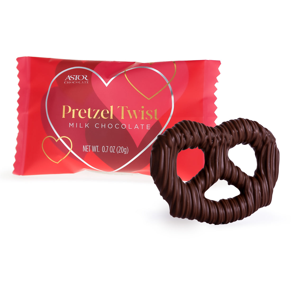 1pc Milk Chocolate Covered Pretzel Twist