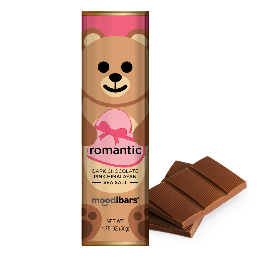 Seasonal Moodibars - Romantic Pink Himalayan Sea Salt Dark Chocolate 1.75oz Bar