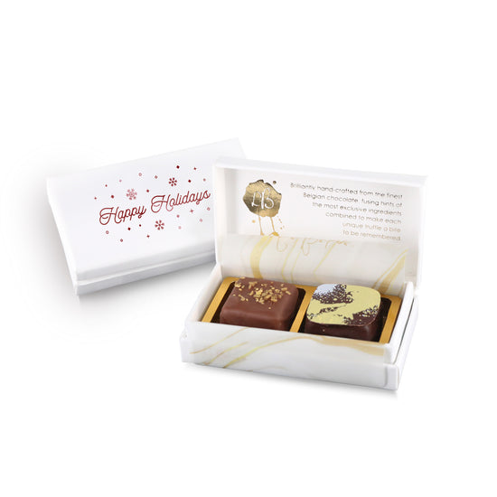 Holiday - 2pc White Glove Collection Truffle Box w/ Hot Stamp