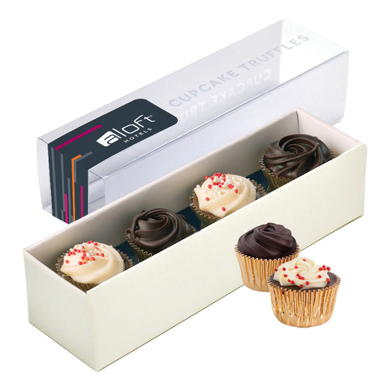 4pc Cupcake Truffle Box with Custom Label
