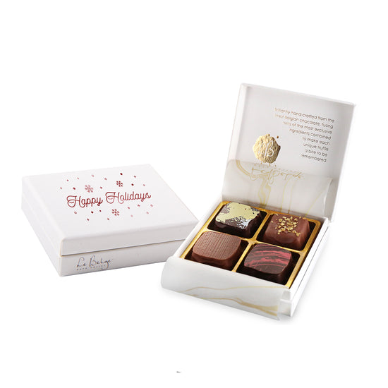 Holiday - 4pc White Glove Collection Truffle Box w/ Hot Stamp