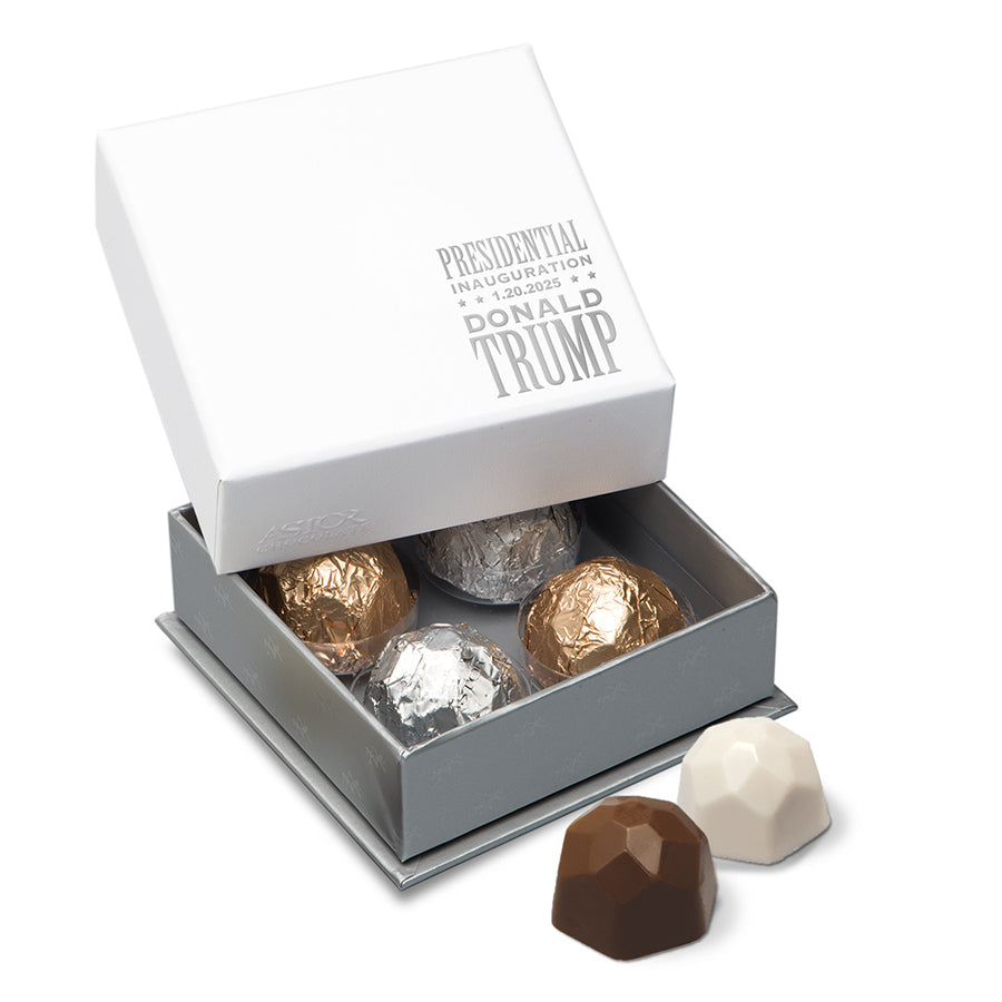 Sterling Deco Truffle Box w/ Presidential Inauguration Hot Stamp