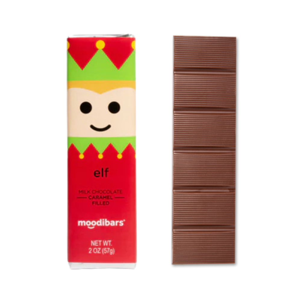 Seasonal Moodibars - Elf Caramel Filled Milk Chocolate 1.75oz Bar