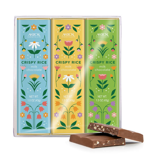 Spring - Crispy Rice Milk Chocolate 1.5oz Bars (3-Bar Pack)