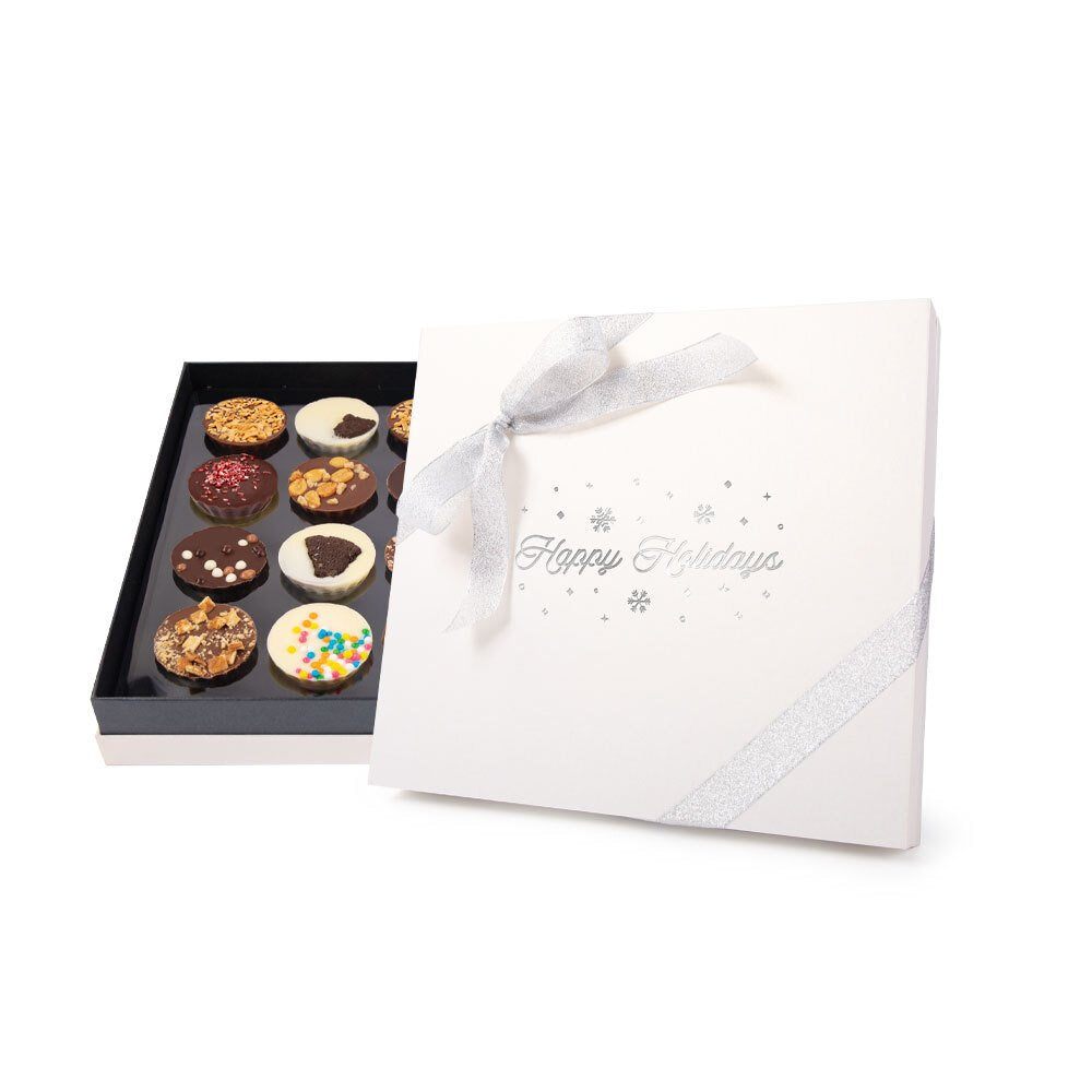 Holiday - Grand Elite A with Ribbon & Hot Stamp | 20pc Truffle Cups