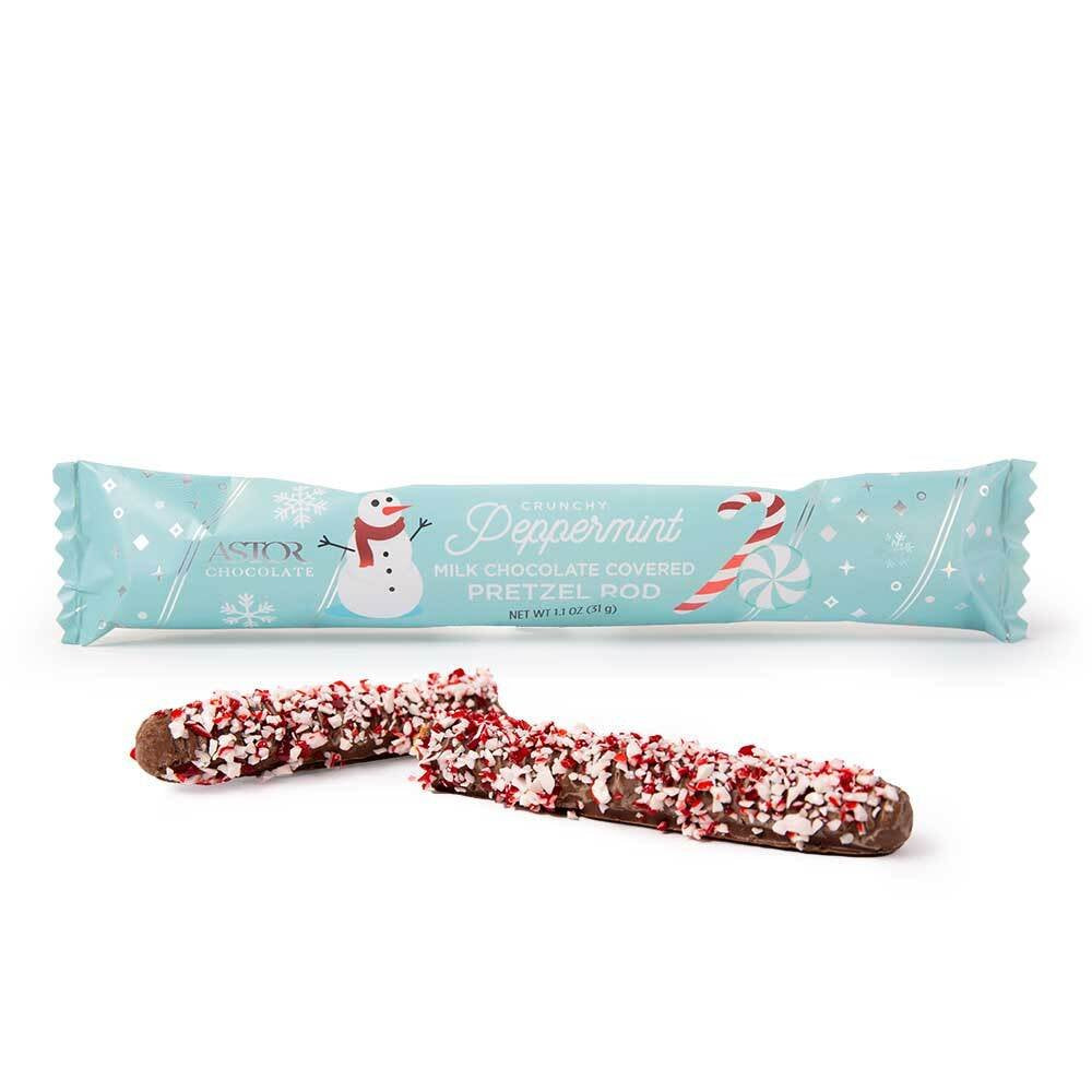 Holiday - Milk Chocolate Peppermint Pretzel Rod - 1pc