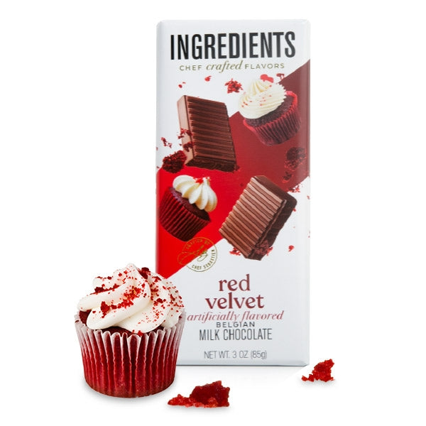 Ingredients - Red Velvet Milk Chocolate 3oz Bars